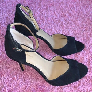 Ann Taylor Isla Bow Black Peep Toe Heel Size 7